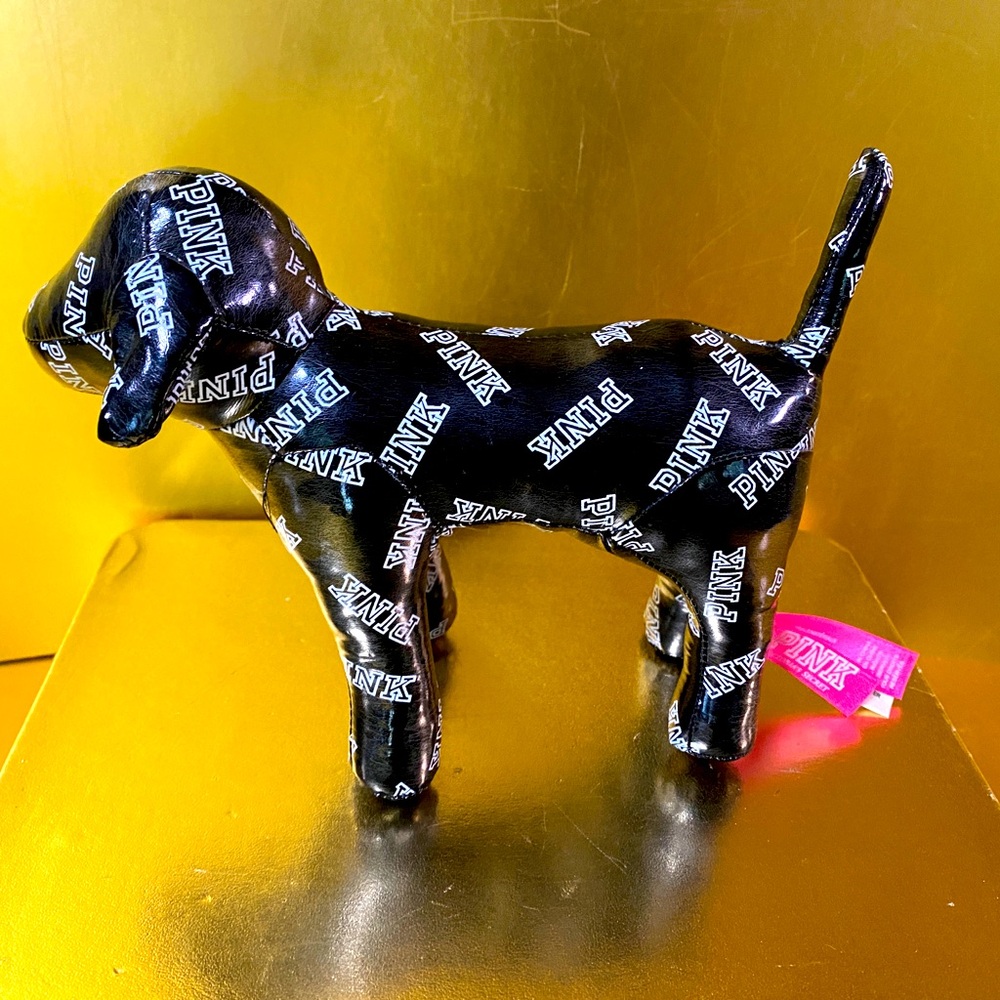 VICTORIA’S SECRET PINK DOG COLLECTIBLE BLACK SHINY DOG NEW CONDITION w/TAGS 7”